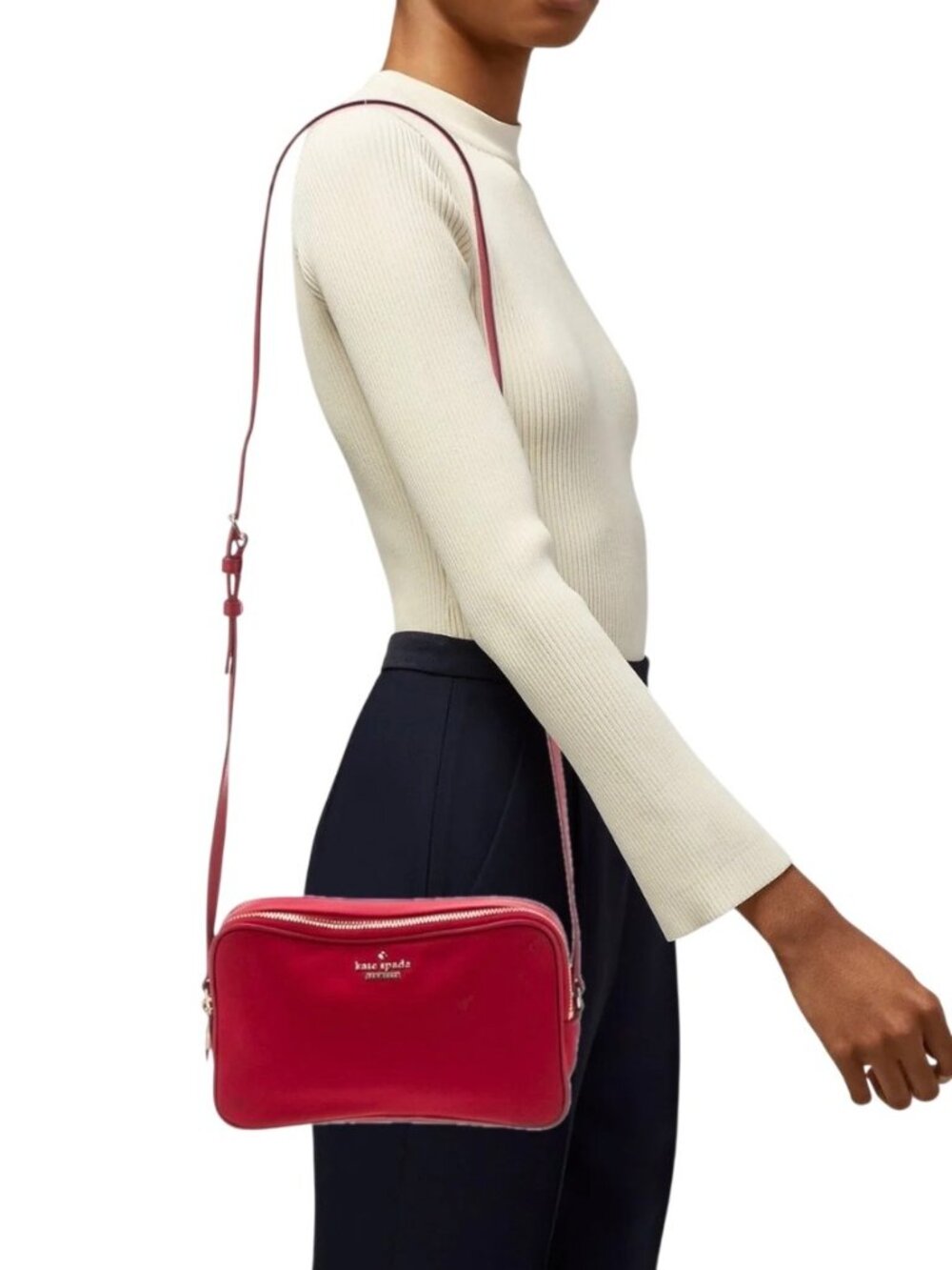Kate Spade Kallie Classic Nylon Crossbody Bag  Garnet - Picture 2 of 8
